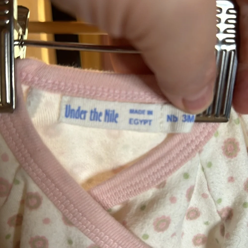 Under the Nile 100% Organic Cotton Kimono Side Snap Top & Pant Set Sz 0-3 Mths